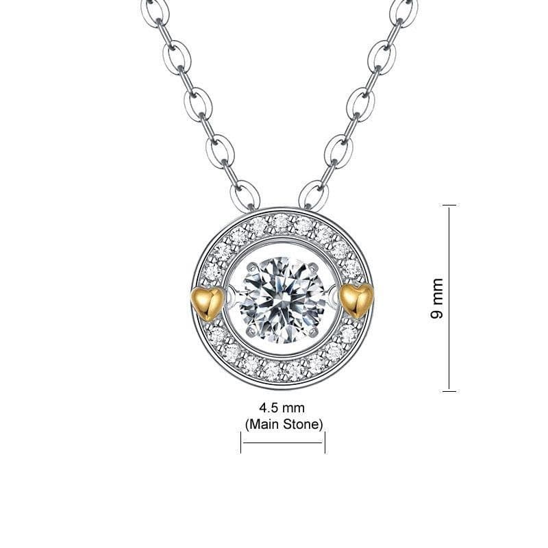 0.4 Carat Moissanite Diamond Dancing Stone Necklace