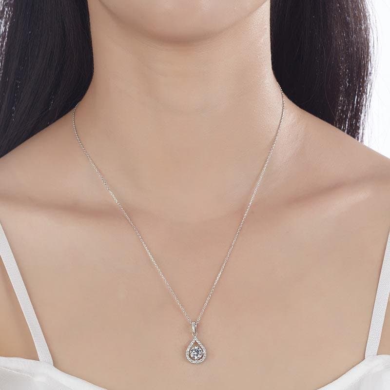 1 Carat Round Cut Created Diamond Pendant Necklace
