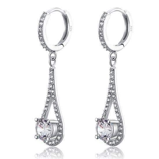 1 Carat Round Cut Dangle Earrings